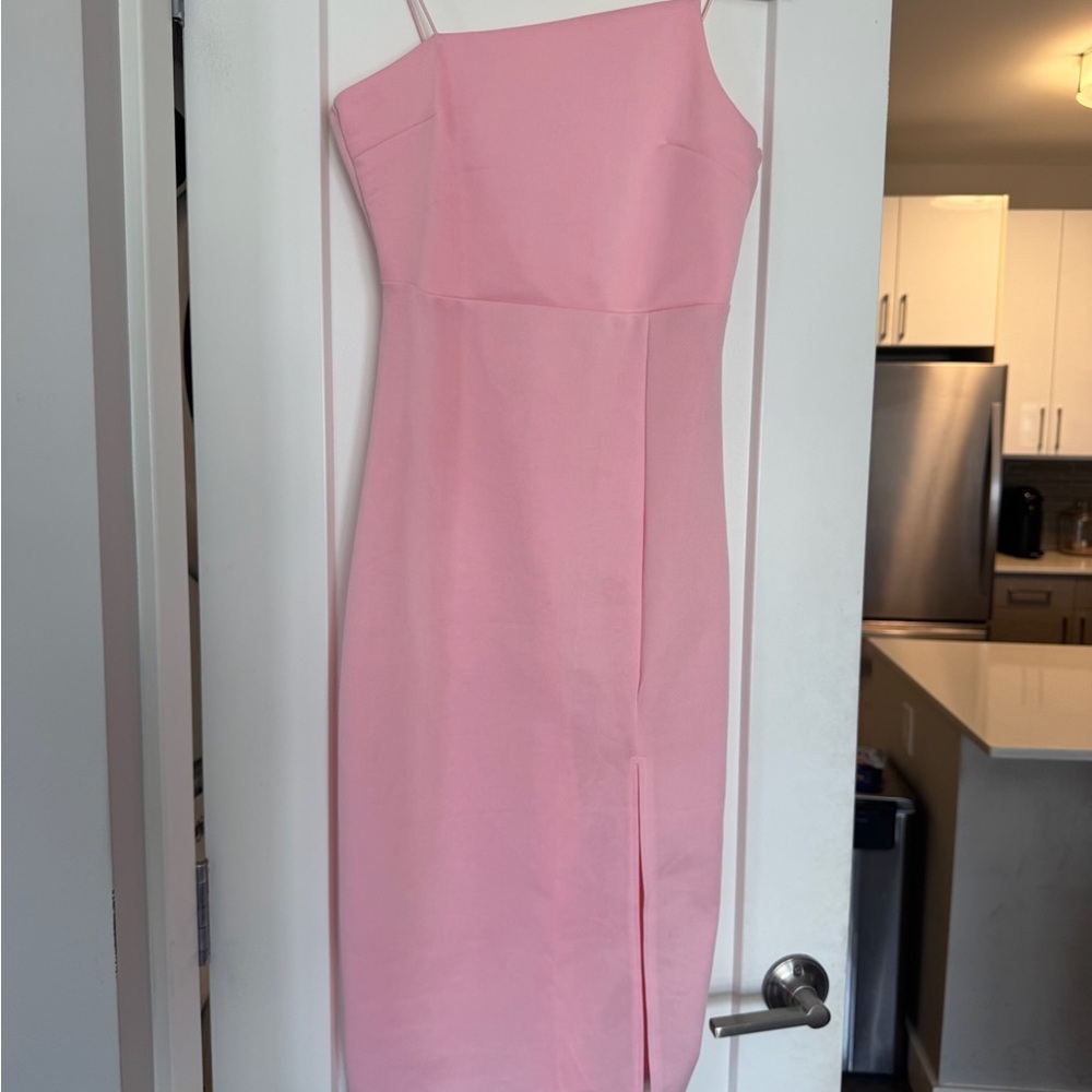 Elegant Pink Spaghetti Strap Dress